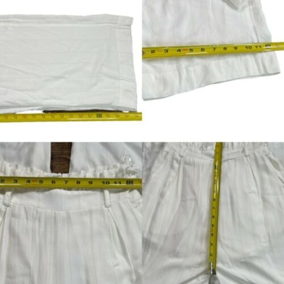 Suboo Nadia Revolve High Waist Wide Leg Pants NWT Ivory/Gold Stripe Size 6 - Picture 8 of 11